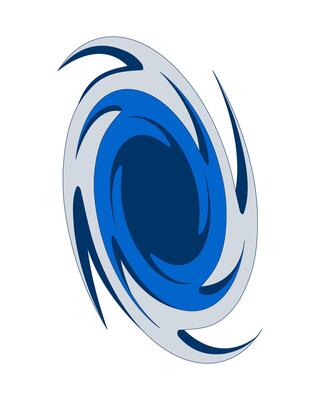 Digital swirl abstract vortex symbol 2D cartoon object. Cyber whirlpool spiral. Energy flow. Chaotic process. Twist whirl isolated element flat clip art on white. Spot illustration