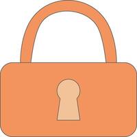 Minimalist Security Icon, Orange Key and Lock Representation vector