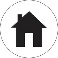 Home circular button with house outline shape vector