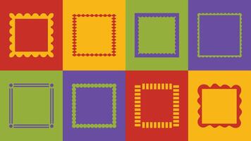 Creative bundle of square decorative borders in messy cut-out style. Use for branding, logo accents, or minimalist layout design. vector