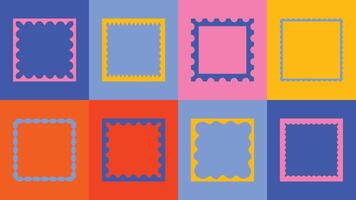 bundle of square decorative borders in messy cut-out style. Use for branding, logo accents, or minimalist layout design. vector