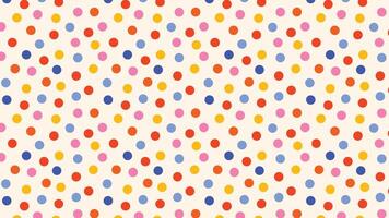 Playful seamless pattern with bright circle doodles in a minimal style. Vibrant polka dot background perfect for kids' designs, party themes, or trendy creative projects. vector
