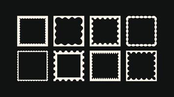 square frames with collage vibes and cut-out texture. vector