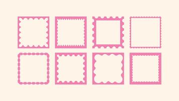 collection of abstract square frames in hand-drawn cut-out style, perfect for logo templates, prints, and modern decorative design. vector