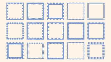 Set of square and frames in childlike hand-cut style. Great for craft-inspired branding and art prints. vector