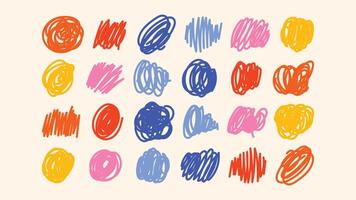 Vintage hand-drawn set of arrows, scribbles, dashed lines, and textures. Imperfect naive style inspired by kids drawings and retro classroom sketches. Perfect for playful design vector
