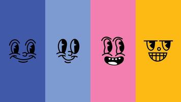 Set of diverse cartoon faces showing hand gestures and emotions. Flat colorful avatars in playful doodle style ideal for social interaction, feelings, and psychology themes. vector