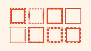 abstract square frames in hand-drawn cut-out style, perfect for logo templates, prints, and modern decorative design. vector