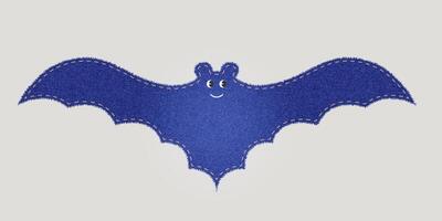 Denim patch in the form of a bat vector