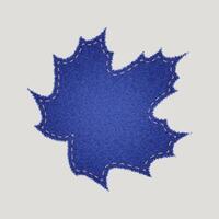 Denim patch in the form of a maple leaf vector