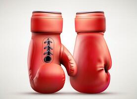 Red boxing gloves. 3d Realistic boxing gloves realistic set with isolated images of red muffler from different angle. Realistic red pair of box fist protection equipment. illustration. vector