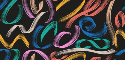 Seamless pattern brush strokes with detailed texture. Colored abstract paint brush stroke, drawing a frame background. Grunge old vintage brush stroke scratches. Paint brush stroke seamless pattern. vector