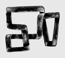 Straight lines drawn with a brush, irregular abstract shape, intersecting each other. One black continuous line. dry brush stroke with spray texture. Abstract poster stipple, brush stroke. vector