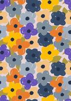 Decorative flowers in scandinavian style seamless pattern. Kid great for fabric, textile, summer. Abstract colored with creative. background, abstract flowers seamless pattern. vector