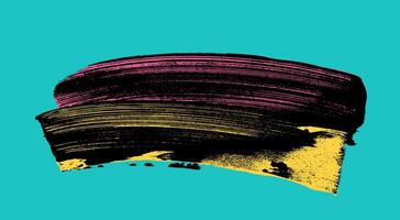 Grainy bold brush stroke with texture. High quality distress damaged edge template, banner. Hand drawn grainy bold brush strokes texture with small dots. Retro background for posters. vector