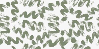 Seamless pattern pastel green paint swirl line. Wavy and curly lines, zigzag shapes, dry brush stroke texture. Seamless pattern wavy swirl brush. abstract wallpaper design, trendy textile print vector