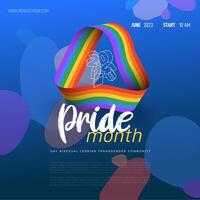 LGBT 2024 with photo rainbow ribbon symbol of LGBT community. Template design for banner, poster, card. Seamless color tape. Recognising LGBT, equality and diversity. Isolated on background. vector