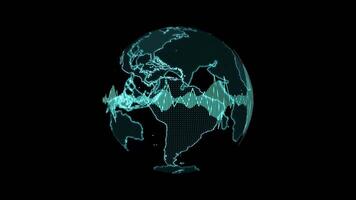 Abstract Digital Globe with Waves Representing Global Connectivity video