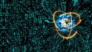 Abstract Digital Explosion with Bright Light and Glowing Elements video