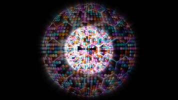 Colorful Abstract Orbular Design with Light and Shapes in Dark Space video