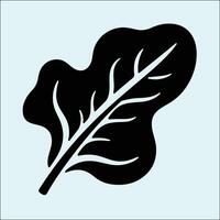 Fresh Green Spinach Leaf Silhouette Outline vector