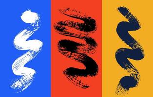 Banner design with black bold brush drawn geometric shapes, wavy lines brush stroke, squiggles, curves, circles. Grunge color childish memphis style. thick brush drawn shapes with rough element vector