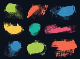 Abstract shapes in doodle grunge style in multi colored. Trend squiggles, circles, dots and wavy bold lines. with colorful elements. High quality Grunge texture overlay with fine particle. vector