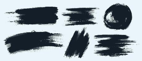 Set of glitch distorted grunge old shape. black noise grunge logo. Modern trendy defect error shapes. Grunge textured. Glitch frame illustration. Collection of distressed effect shapes. vector