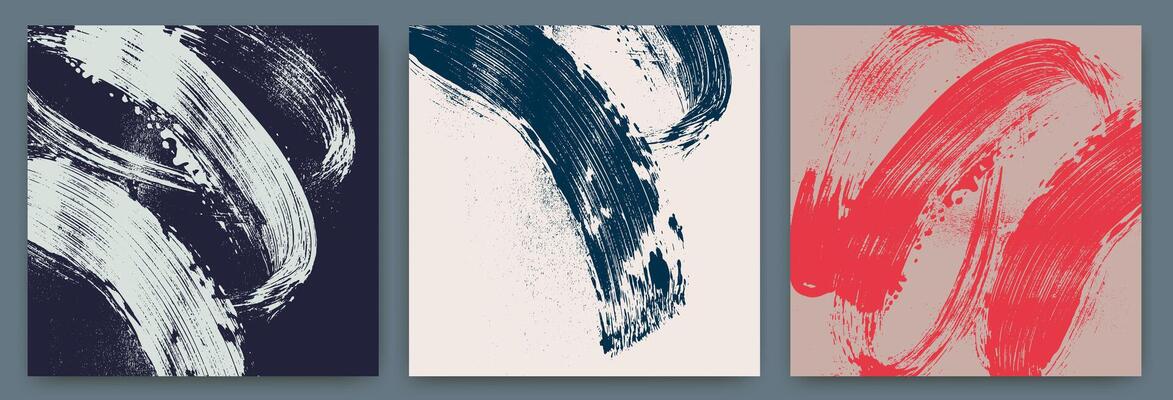 Distressed grainy texture in various squiggle shapes set. pixel disintegration, bold brush strokes. Halftone effect colored, dust overlay distress grain texture for grunge or punk posters.