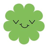 Minimal abstract flower with cartoon emoji expression. Fun blend of floral and character design for modern projects vector