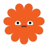 Cartoon flower with tearful eyes and a sorrowful expression. Bright colors and minimal shapes express deep emotion vector