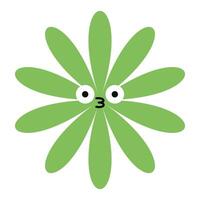 Kissing flower emoji with a cute, expressive face. A minimalistic and colorful bloom with whimsical charm vector