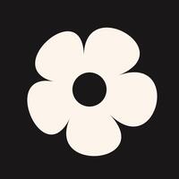 Retro floral icon with bold petal structure and soft abstract styling. A clean, elegant emblem that suits modern botanical aesthetics vector