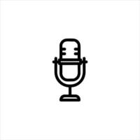 Studio Microphone Record Voice Line Icon vector