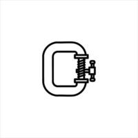 C Clamp Tool For Workshop And Woodworking vector