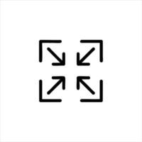 Exit Fullscreen Mode Line Art Icon vector