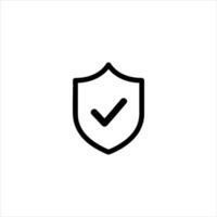 Verified Secure Shield Line Symbol vector