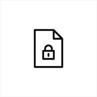 Locked Secure Document Line Symbol vector