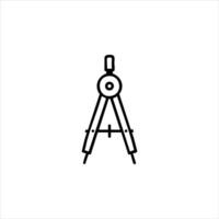 Drawing Compass Geometry Tool Line Icon vector