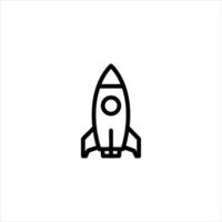 Retro Spaceship Rocket Outline Symbol vector