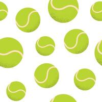 Seamless pattern of tennis balls on white background. Modern flat style texture for print, textile, wrapping, sport design. vector