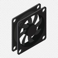 Isometric fan. Computer fan cooler. Isometric of PC case fan. Computer hardware components. illustration vector