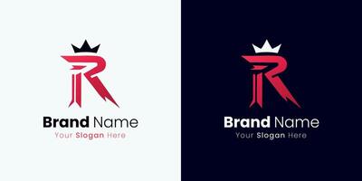 Royal R Letter Logo Design Red Color for Branding Company and Business vector