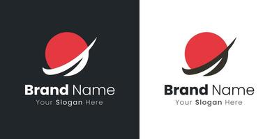 A Minimalist Logo Design Featuring a Red Circle and Curved Lines for Brand Identity vector