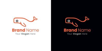 Minimalist Whale Logo Design Service Providing Unique and Modern Visual Identity Solutions Online vector