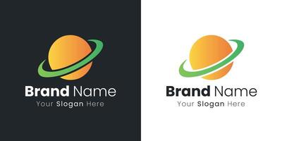 Innovative Globe with Ring for an Environmentally Friendly Sustainable Brand Identity Design vector