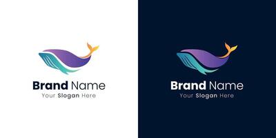 Gradient Whale Logo Design for a Creative Brand Identity and Company Profile vector