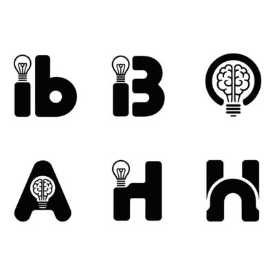 Creative letter logos symbolize innovation in bold black ink
