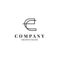 Letter lowercase minimalist logo design in line style vector