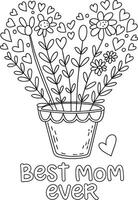 Best Mom Ever An arrangement of flowers in the shape of a heart, filled with love and representing maternal adoration, this design is emotional and honours mothers with the purest form of love vector